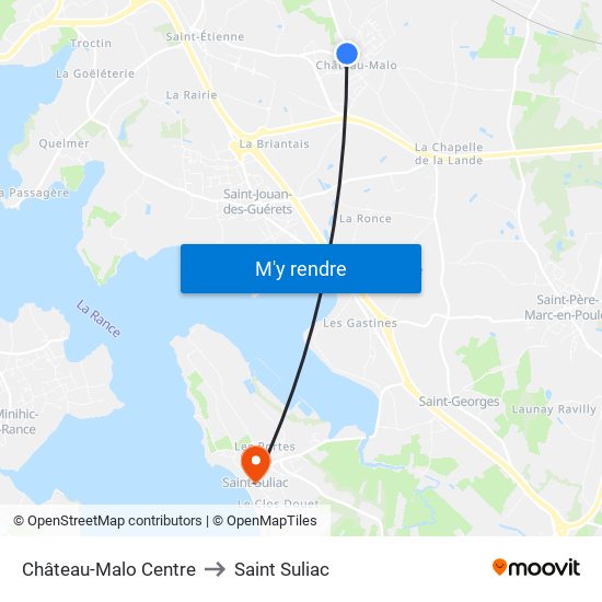 Château-Malo Centre to Saint Suliac map