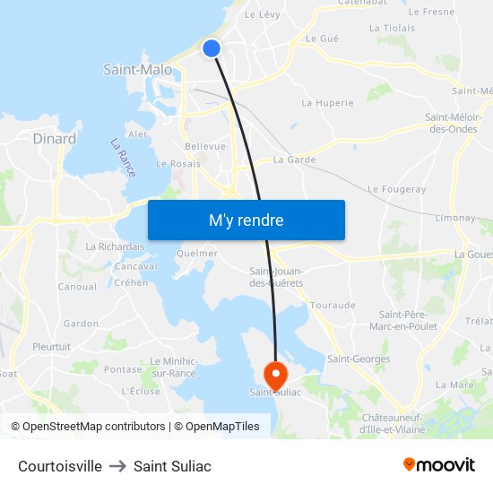 Courtoisville to Saint Suliac map