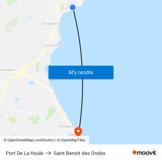 Port De La Houle to Saint Benoît des Ondes map
