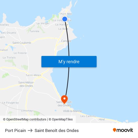 Port Picain to Saint Benoît des Ondes map