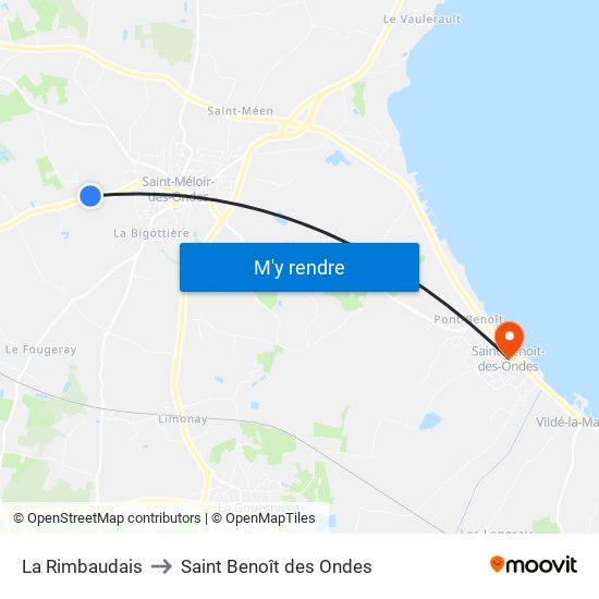 La Rimbaudais to Saint Benoît des Ondes map