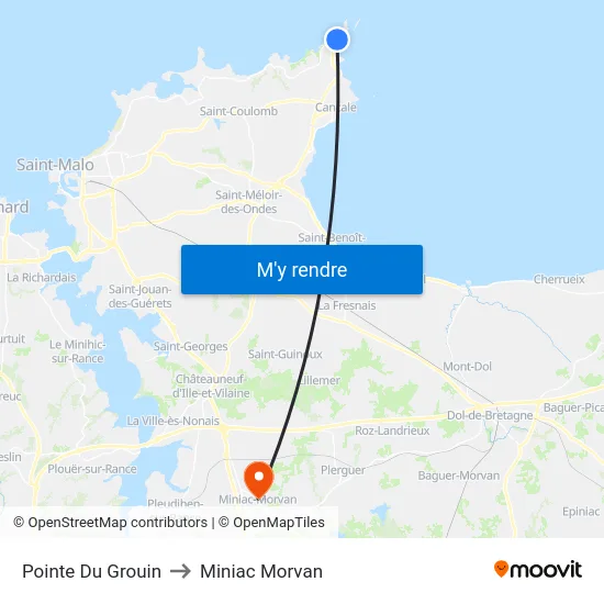 Pointe Du Grouin to Miniac Morvan map