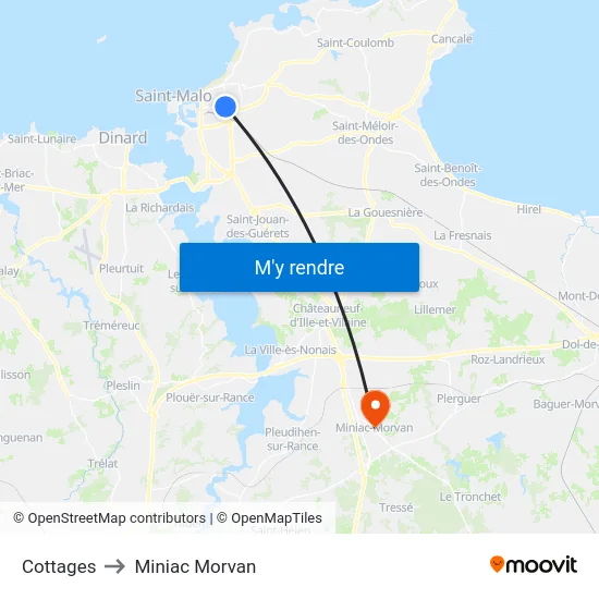 Cottages to Miniac Morvan map