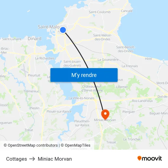 Cottages to Miniac Morvan map