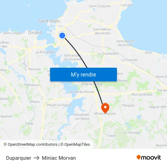 Duparquier to Miniac Morvan map