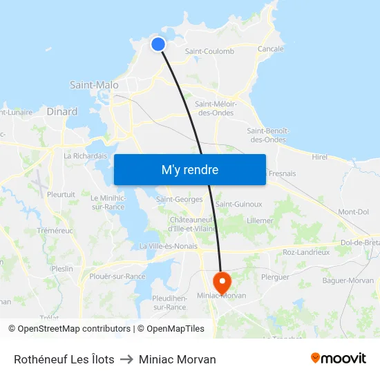 Rothéneuf Les Îlots to Miniac Morvan map