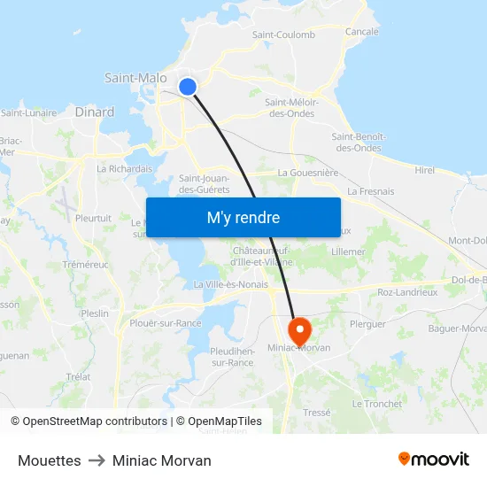 Mouettes to Miniac Morvan map