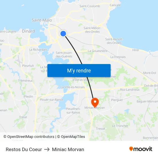 Restos Du Coeur to Miniac Morvan map