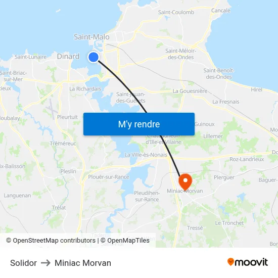 Solidor to Miniac Morvan map