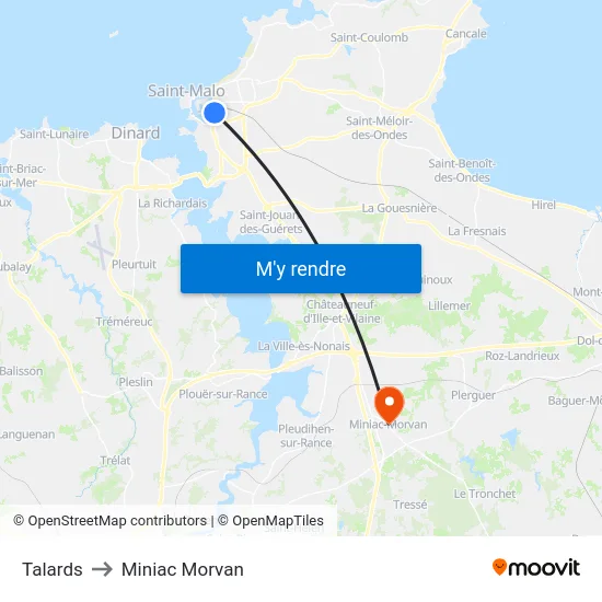 Talards to Miniac Morvan map