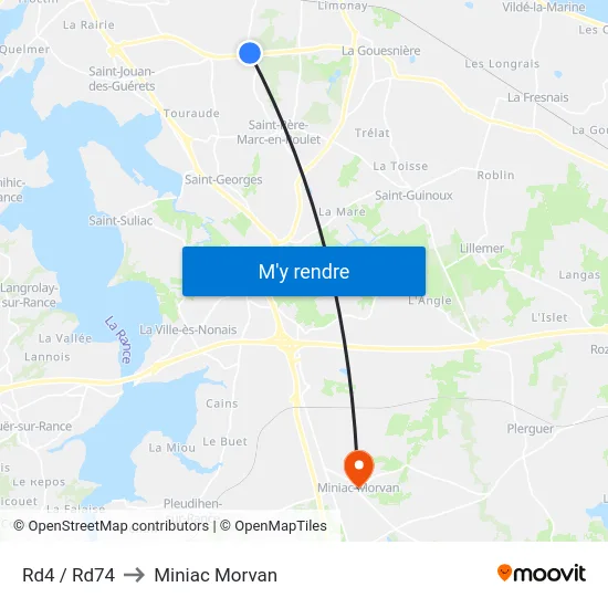 Rd4 / Rd74 to Miniac Morvan map