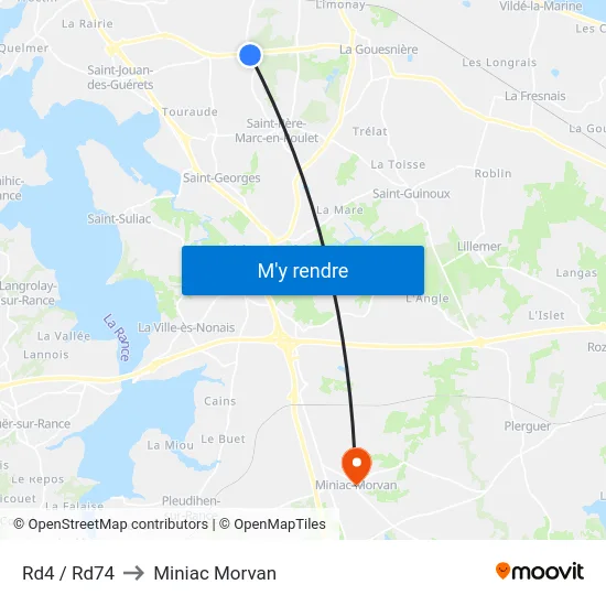 Rd4 / Rd74 to Miniac Morvan map