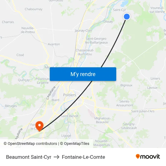 Beaumont Saint-Cyr to Fontaine-Le-Comte map