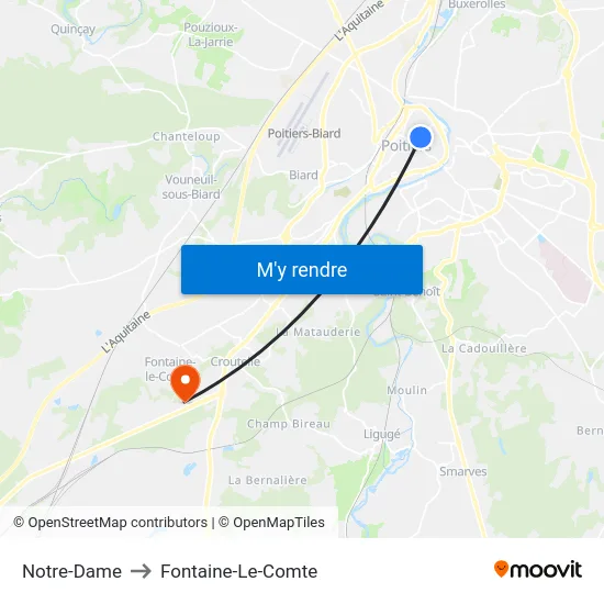Notre-Dame to Fontaine-Le-Comte map