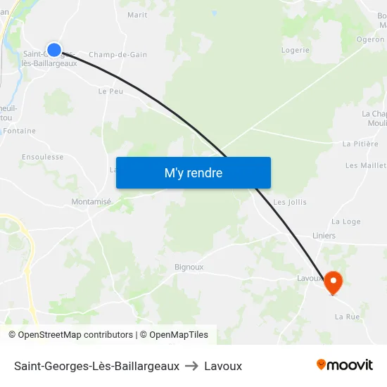 Saint-Georges-Lès-Baillargeaux to Lavoux map