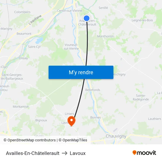 Availles-En-Châtellerault to Lavoux map