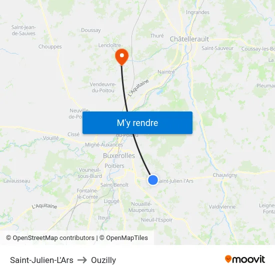 Saint-Julien-L'Ars to Ouzilly map