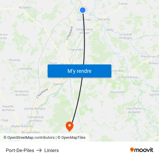 Port-De-Piles to Liniers map