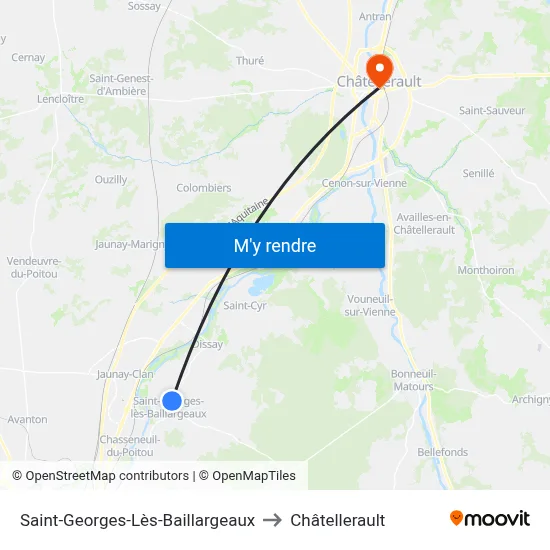 Saint-Georges-Lès-Baillargeaux to Châtellerault map