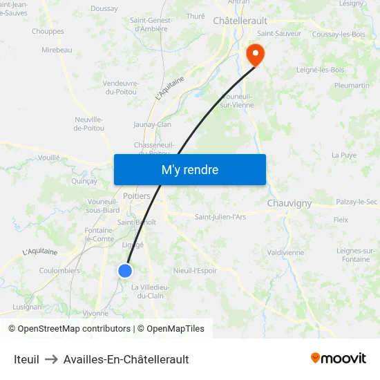 Iteuil to Availles-En-Châtellerault map