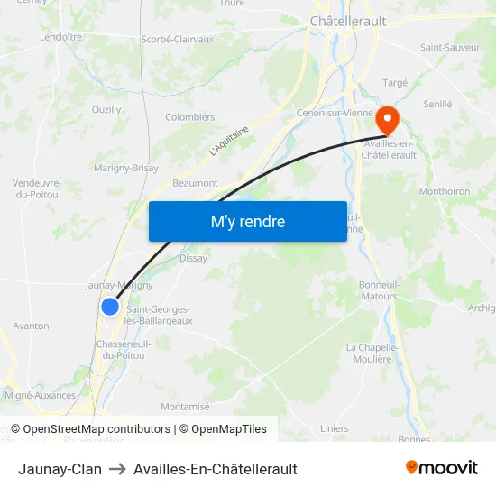 Jaunay-Clan to Availles-En-Châtellerault map