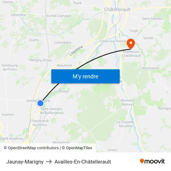 Jaunay-Marigny to Availles-En-Châtellerault map