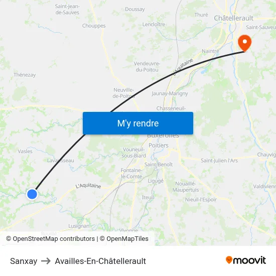 Sanxay to Availles-En-Châtellerault map