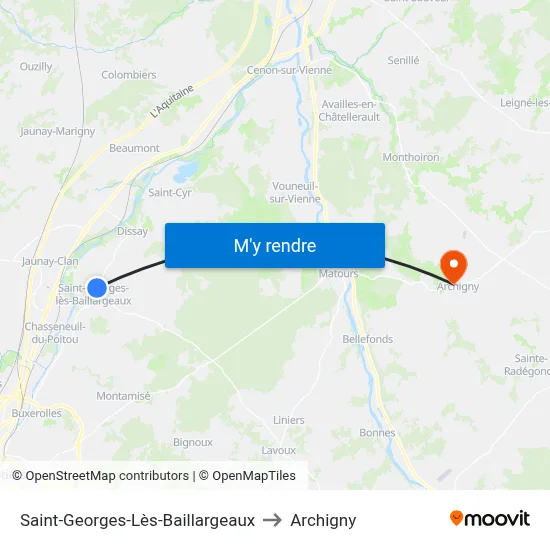 Saint-Georges-Lès-Baillargeaux to Archigny map