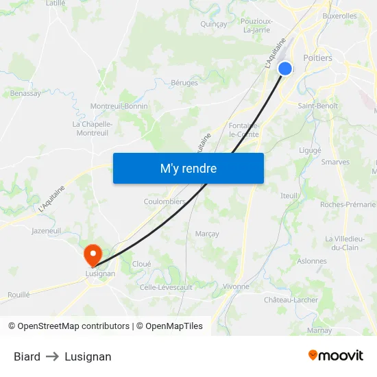 Biard to Lusignan map