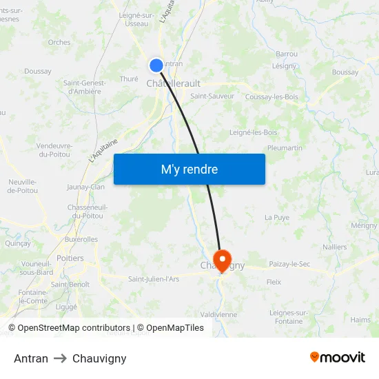 Antran to Chauvigny map