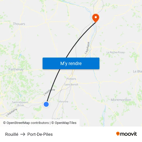 Rouillé to Port-De-Piles map