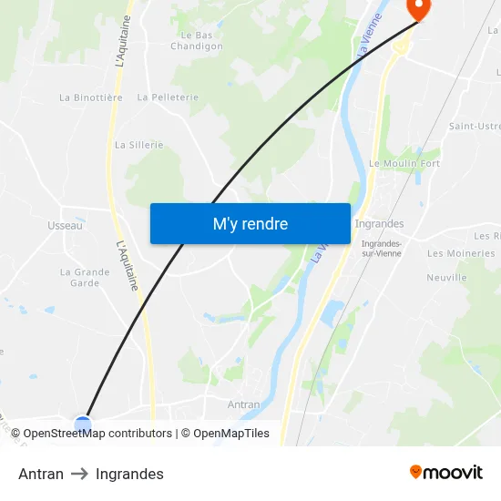 Antran to Ingrandes map