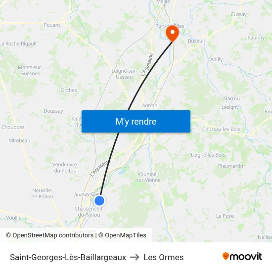 Saint-Georges-Lès-Baillargeaux to Les Ormes map