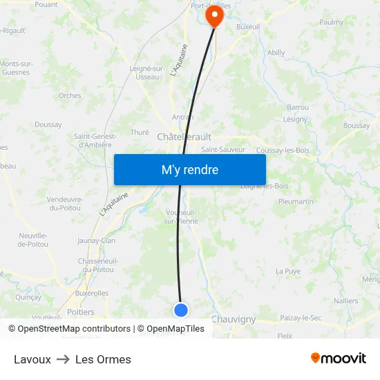 Lavoux to Les Ormes map