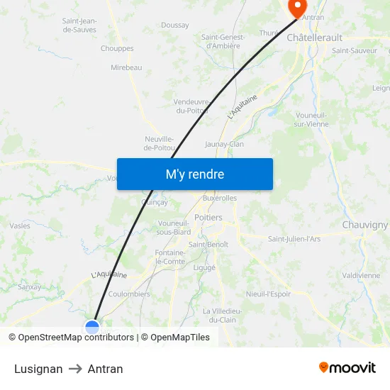 Lusignan to Antran map