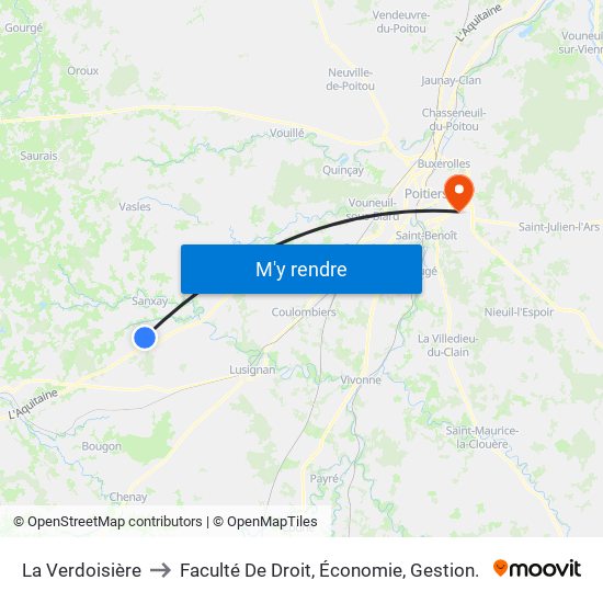La Verdoisière to Faculté De Droit, Économie, Gestion. map
