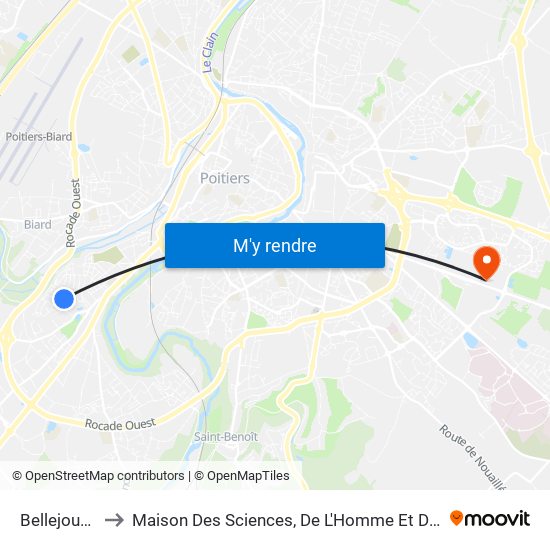 Bellejouanne to Maison Des Sciences, De L'Homme Et De La Société map