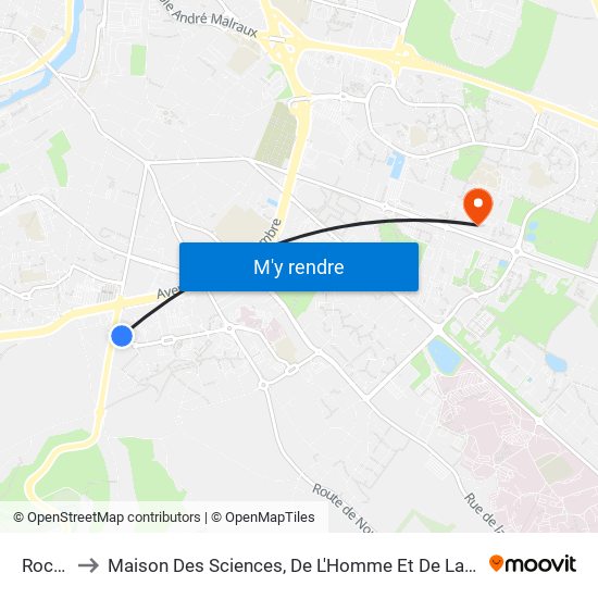 Rocfer to Maison Des Sciences, De L'Homme Et De La Société map