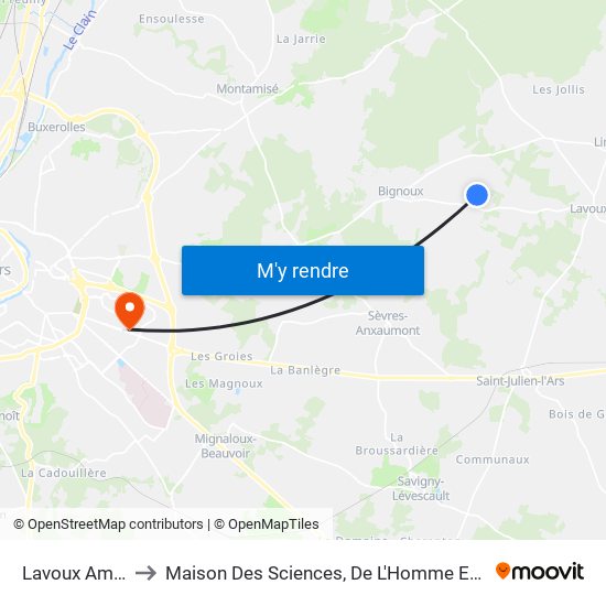 Lavoux Ambertin to Maison Des Sciences, De L'Homme Et De La Société map