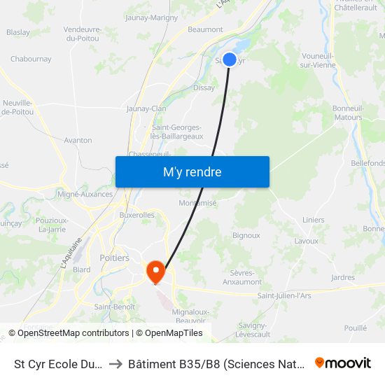 St Cyr Ecole Du Lac to Bâtiment B35 / B8 (Sciences Naturelles) map