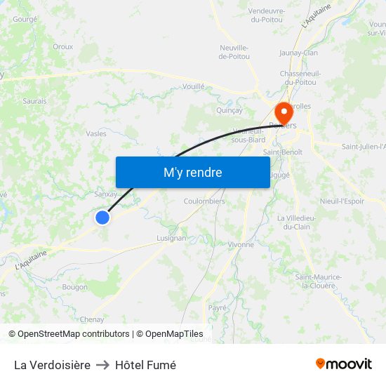 La Verdoisière to Hôtel Fumé map