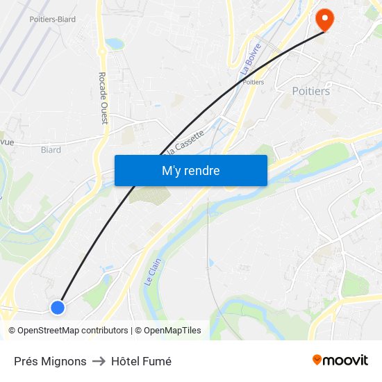 Prés Mignons to Hôtel Fumé map