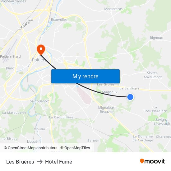 Les Bruères to Hôtel Fumé map