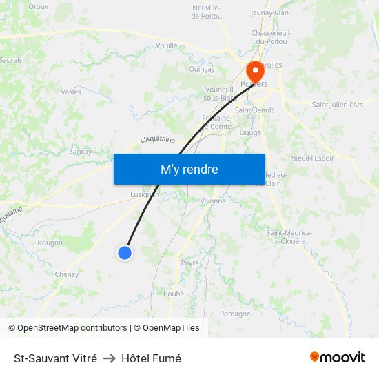 St-Sauvant Vitré to Hôtel Fumé map