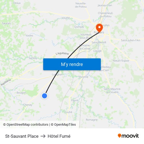 St-Sauvant Place to Hôtel Fumé map