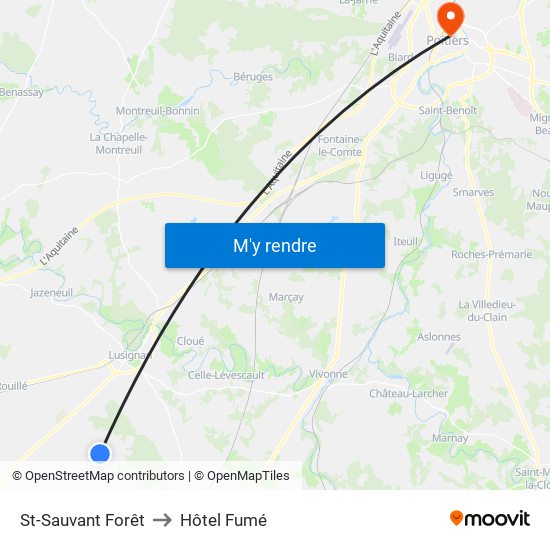 St-Sauvant Forêt to Hôtel Fumé map