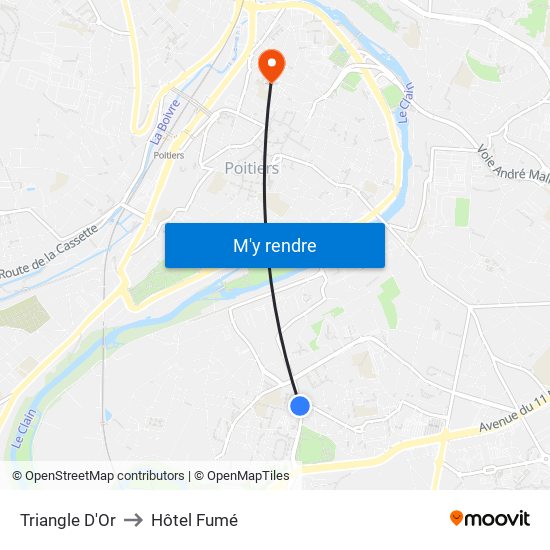 Triangle D'Or to Hôtel Fumé map