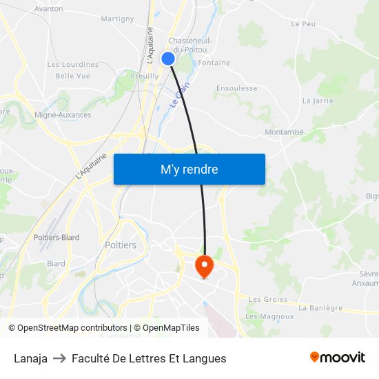 Lanaja to Faculté De Lettres Et Langues map