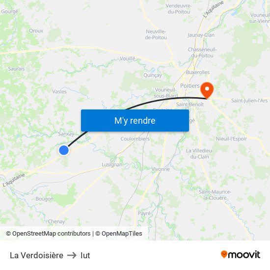 La Verdoisière to Iut map