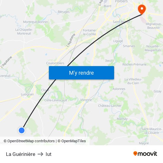 La Guérinière to Iut map